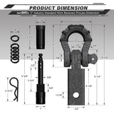 AUTMATCH Mega Shackle Hitch Receiver 2 Inch with 3/4" D Ring Shackle and 5/8" Trailer Hitch Lock Pin, 68,000 Lbs Break Strength, Grainstone