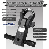 AUTMATCH Mega Shackle Hitch Receiver 2 Inch with 3/4" D Ring Shackle and 5/8" Trailer Hitch Lock Pin, 68,000 Lbs Break Strength, Grainstone