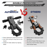 AUTMATCH Mega Shackle Hitch Receiver 2 Inch with 3/4" D Ring Shackle and 5/8" Trailer Hitch Lock Pin, 68,000 Lbs Break Strength, Grainstone