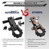 AUTMATCH Mega Shackle Hitch Receiver 2 Inch with 3/4" D Ring Shackle and 5/8" Trailer Hitch Lock Pin, 68,000 Lbs Break Strength, Grainstone