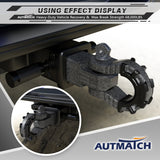 AUTMATCH Mega Shackle Hitch Receiver 2 Inch with 3/4" D Ring Shackle and 5/8" Trailer Hitch Lock Pin, 68,000 Lbs Break Strength, Grainstone