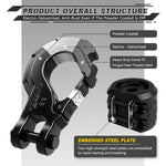 AUTMATCH Winch Hook Safety Latch 3/8" - Grade 70 Forged Steel Clevis Slip Hook and Winch Cable Hook Stopper, Max 39,600Lbs, Black