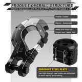 AUTMATCH Winch Hook Safety Latch 3/8" - Grade 70 Forged Steel Clevis Slip Hook and Winch Cable Hook Stopper, Max 39,600Lbs, Black