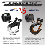 AUTMATCH Winch Hook Safety Latch 3/8" - Grade 70 Forged Steel Clevis Slip Hook and Winch Cable Hook Stopper, Max 39,600Lbs, Black