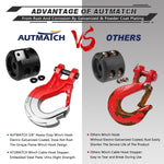 AUTMATCH Winch Hook Safety Latch 3/8" - Grade 70 Forged Steel Clevis Slip Hook and Winch Cable Hook Stopper, Max 39,600Lbs, Red & Black