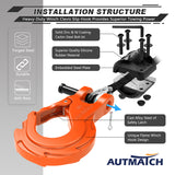 AUTMATCH Winch Hook Safety Latch 3/8" - Grade 70 Forged Steel Clevis Slip Hook and Winch Cable Hook Stopper, Max 39,600Lbs, Orange