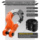AUTMATCH Winch Hook Safety Latch 3/8" - Grade 70 Forged Steel Clevis Slip Hook and Winch Cable Hook Stopper, Max 39,600Lbs, Orange