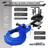 AUTMATCH Winch Hook Safety Latch 3/8" - Grade 70 Forged Steel Clevis Slip Hook and Winch Cable Hook Stopper, Max 39,600Lbs, Blue