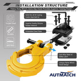 AUTMATCH Winch Hook Safety Latch 3/8" - Grade 70 Forged Steel Clevis Slip Hook and Winch Cable Hook Stopper, Max 39,600Lbs, Yellow