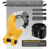 AUTMATCH Winch Hook Safety Latch 3/8" - Grade 70 Forged Steel Clevis Slip Hook and Winch Cable Hook Stopper, Max 39,600Lbs, Yellow