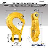 AUTMATCH Winch Hook Safety Latch 3/8" - Grade 70 Forged Steel Clevis Slip Hook and Winch Cable Hook Stopper, Max 39,600Lbs, Yellow
