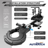 AUTMATCH Winch Hook Safety Latch 3/8" - Grade 70 Forged Steel Clevis Slip Hook and Winch Cable Hook Stopper, Max 39,600Lbs, Gunmetal