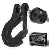 AUTMATCH Winch Hook Safety Latch 3/8" - Grade 70 Forged Steel Clevis Slip Hook and Winch Cable Hook Stopper, Max 39,600Lbs, Frosted Black