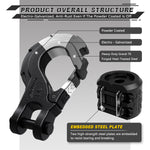 AUTMATCH Winch Hook Safety Latch 3/8" - Grade 70 Forged Steel Clevis Slip Hook and Winch Cable Hook Stopper, Max 39,600Lbs, Frosted Black