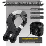 AUTMATCH Winch Hook Safety Latch 3/8" - Grade 70 Forged Steel Clevis Slip Hook and Winch Cable Hook Stopper, Max 39,600Lbs, Frosted Black