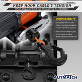 AUTMATCH Winch Hook Safety Latch 3/8" - Grade 70 Forged Steel Clevis Slip Hook and Winch Cable Hook Stopper, Max 39,600Lbs, Frosted Black