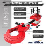 AUTMATCH Winch Hook Safety Latch 3/8" - Grade 70 Forged Steel Clevis Slip Hook and Winch Cable Hook Stopper, Max 39,600Lbs, Red