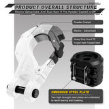 AUTMATCH Winch Hook Safety Latch 3/8" - Grade 70 Forged Steel Clevis Slip Hook and Winch Cable Hook Stopper, Max 39,600Lbs, White