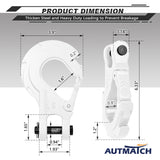 AUTMATCH Winch Hook Safety Latch 3/8" - Grade 70 Forged Steel Clevis Slip Hook and Winch Cable Hook Stopper, Max 39,600Lbs, White