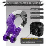 AUTMATCH Winch Hook Safety Latch 3/8" - Grade 70 Forged Steel Clevis Slip Hook and Winch Cable Hook Stopper, Max 39,600Lbs, Purple