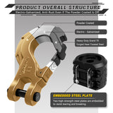 AUTMATCH Winch Hook Safety Latch 3/8" - Grade 70 Forged Steel Clevis Slip Hook and Winch Cable Hook Stopper, Max 39,600Lbs, Gold