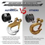 AUTMATCH Winch Hook Safety Latch 3/8" - Grade 70 Forged Steel Clevis Slip Hook and Winch Cable Hook Stopper, Max 39,600Lbs, Gold