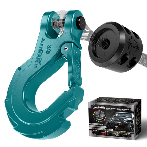 Tow Winch Hook With Cable Stopper, 10T Winch Hook