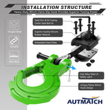 AUTMATCH Winch Hook Safety Latch 3/8" - Grade 70 Forged Steel Clevis Slip Hook and Winch Cable Hook Stopper, Max 39,600Lbs, Green