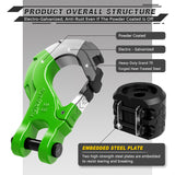 AUTMATCH Winch Hook Safety Latch 3/8" - Grade 70 Forged Steel Clevis Slip Hook and Winch Cable Hook Stopper, Max 39,600Lbs, Green