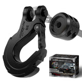 AUTMATCH Winch Hook Safety Latch 3/8" - Grade 70 Forged Steel Clevis Slip Hook and Winch Cable Hook Stopper, Max 39,600Lbs, Matte Black