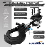 AUTMATCH Winch Hook Safety Latch 3/8" - Grade 70 Forged Steel Clevis Slip Hook and Winch Cable Hook Stopper, Max 39,600Lbs, Matte Black