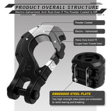 AUTMATCH Winch Hook Safety Latch 3/8" - Grade 70 Forged Steel Clevis Slip Hook and Winch Cable Hook Stopper, Max 39,600Lbs, Matte Black