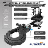 AUTMATCH Winch Hook Safety Latch 3/8" - Grade 70 Forged Steel Clevis Slip Hook and Winch Cable Hook Stopper, Max 39,600Lbs,Grainstone