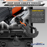 AUTMATCH Winch Hook Safety Latch 3/8" - Grade 70 Forged Steel Clevis Slip Hook and Winch Cable Hook Stopper, Max 39,600Lbs,Grainstone