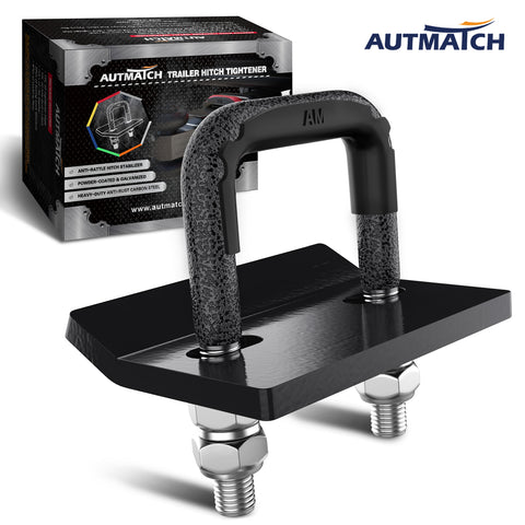 AUTMATCH Hitch Tightener Anti-Rattle Clamp Heavy Duty Steel Stabilizer for 1.25 and 2 inch Trailer Hitches Grainstone