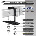 AUTMATCH Hitch Tightener Anti-Rattle Clamp Heavy Duty Steel Stabilizer for 1.25 and 2 inch Trailer Hitches Grainstone