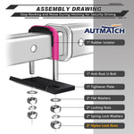 AUTMATCH Hitch Tightener Anti-Rattle Clamp Heavy Duty Steel Stabilizer for 1.25 and 2 inch Trailer Hitches Pink & Black