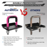 AUTMATCH Hitch Tightener Anti-Rattle Clamp Heavy Duty Steel Stabilizer for 1.25 and 2 inch Trailer Hitches Pink & Black