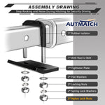AUTMATCH Hitch Tightener Anti Rattle Stabilizer - Heavy Duty Hitch Clamp for 2.5 Inch Trailer Hitches, Rubber Isolator and Anti-Rust Double Coating Protective, Black