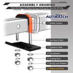 AUTMATCH Hitch Tightener Anti Rattle Stabilizer - Heavy Duty Hitch Clamp for 2.5 Inch Trailer Hitches, Rubber Isolator and Anti-Rust Double Coating Protective, Orange & Black