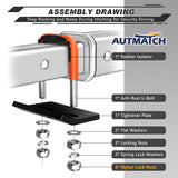 AUTMATCH Hitch Tightener Anti Rattle Stabilizer - Heavy Duty Hitch Clamp for 2.5 Inch Trailer Hitches, Rubber Isolator and Anti-Rust Double Coating Protective, Orange & Black