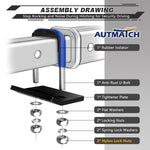 AUTMATCH Hitch Tightener Anti Rattle Stabilizer - Heavy Duty Hitch Clamp for 2.5 Inch Trailer Hitches, Rubber Isolator and Anti-Rust Double Coating Protective, Blue & Black
