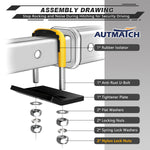 AUTMATCH Hitch Tightener Anti Rattle Stabilizer - Heavy Duty Hitch Clamp for 2.5 Inch Trailer Hitches, Rubber Isolator and Anti-Rust Double Coating Protective, Yellow & Black