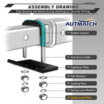 AUTMATCH Hitch Tightener Anti Rattle Stabilizer - Heavy Duty Hitch Clamp for 2.5 Inch Trailer Hitches, Rubber Isolator and Anti-Rust Double Coating Protective, Teal & Black