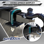 AUTMATCH Hitch Tightener Anti Rattle Stabilizer - Heavy Duty Hitch Clamp for 2.5 Inch Trailer Hitches, Rubber Isolator and Anti-Rust Double Coating Protective, Teal & Black