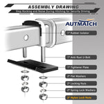AUTMATCH Hitch Tightener Anti Rattle Stabilizer - Heavy Duty Hitch Clamp for 2.5 Inch Trailer Hitches, Rubber Isolator and Anti-Rust Double Coating Protective, White & Black