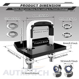 AUTMATCH Hitch Tightener Anti Rattle Stabilizer - Heavy Duty Hitch Clamp for 2.5 Inch Trailer Hitches, Rubber Isolator and Anti-Rust Double Coating Protective, White & Black