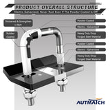 AUTMATCH Hitch Tightener Anti Rattle Stabilizer - Heavy Duty Hitch Clamp for 2.5 Inch Trailer Hitches, Rubber Isolator and Anti-Rust Double Coating Protective, White & Black