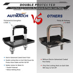 AUTMATCH Hitch Tightener Anti Rattle Stabilizer - Heavy Duty Hitch Clamp for 2.5 Inch Trailer Hitches, Rubber Isolator and Anti-Rust Double Coating Protective, White & Black
