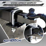 AUTMATCH Hitch Tightener Anti Rattle Stabilizer - Heavy Duty Hitch Clamp for 2.5 Inch Trailer Hitches, Rubber Isolator and Anti-Rust Double Coating Protective, White & Black